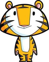 Cute and funny tiger standing and smiling vector