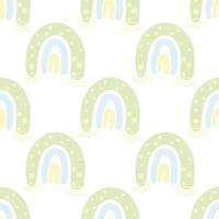 seamless pattern rainbow boho design elements prints for kids, on white background vector illustration