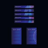 set of banner templates for web and printing blue gradient line abstraction background vector