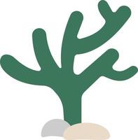 Vector flat cactus. Natural hand drawing element with desert plant on transparent background