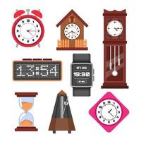 Kind of Classic and Modern Clock Collection vector