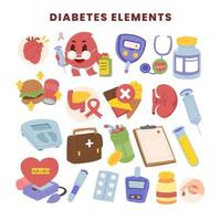 Diabetes Elements Infographic vector