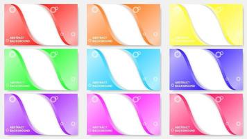 nine sets of gradient abstract background with bubbles. simple, modern and copy space concept. used for backdrop, banner, flyer or brochure vector