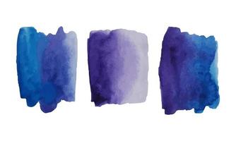 Set of vector watercolor splash texture background isolated. Hand drawn blob, spot.