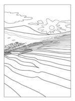 Coloring book antistress for children and adults . The desert landscape vector