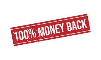 100 Percent Money Back Rubber Stamp vector