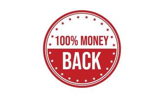 100 Percent Money Back Rubber Stamp vector