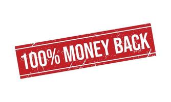 100 Percent Money Back Rubber Stamp vector