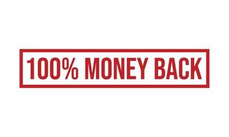 100 Percent Money Back Rubber Stamp vector