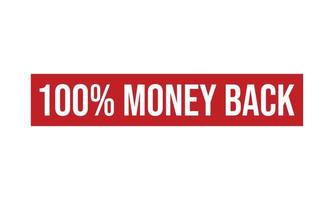 100 Percent Money Back Rubber Stamp vector