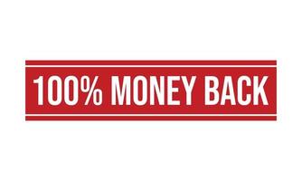 100 Percent Money Back Rubber Stamp vector