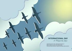 internacional día de migratorio aves póster vector