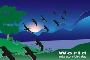 dia mundial de las aves migratorias vector