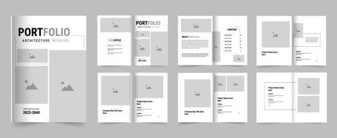 architecture portfolio, real estate or interior portfolio, creative and minimal design layout vector