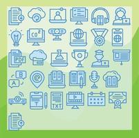 online learning icon pack for download vector