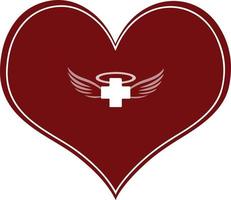 religión corazón logo diseño vector