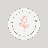 belleza florista minimalista logo diseño vector