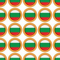 Pattern cookie with flag country Bulgaria in tasty biscuit vector