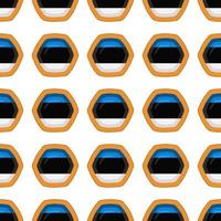 Pattern cookie with flag country Estonia in tasty biscuit vector