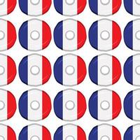 Pattern cookie with flag country France in tasty biscuit vector