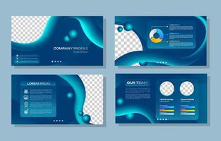 Creative Company Profile Purple Blue Fluid Gradient Template vector