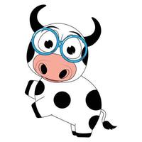 lindo gráfico de dibujos animados de animales de vaca vector
