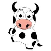 cute cow animal cartoon graphic vector