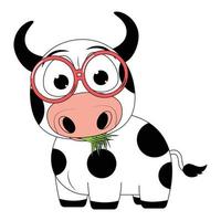 cute cow animal cartoon graphic vector