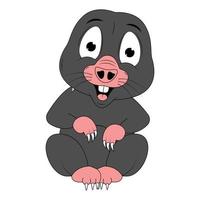 cute mole animal cartoon graphic vector