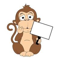 cute monkey animal cartoon graphic vector