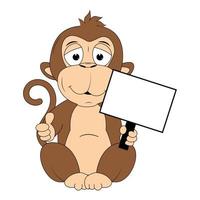 cute monkey animal cartoon graphic vector