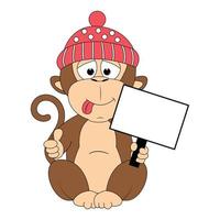 cute monkey animal cartoon graphic vector