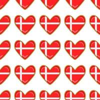 Pattern cookie with flag country Denmark in tasty biscuit vector