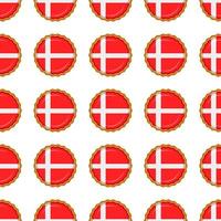 Pattern cookie with flag country Denmark in tasty biscuit vector