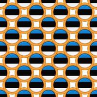 Pattern cookie with flag country Estonia in tasty biscuit vector