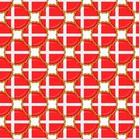 Pattern cookie with flag country Denmark in tasty biscuit vector