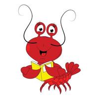 cute lobster animal cartoon vector