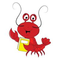 cute lobster animal cartoon vector