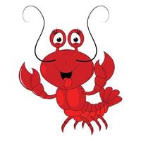 cute lobster animal cartoon vector