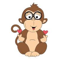 cute monkey animal cartoon graphic vector