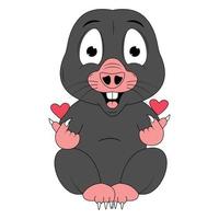 cute mole animal cartoon graphic vector