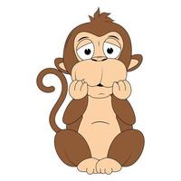 cute monkey animal cartoon graphic vector