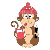 cute monkey animal cartoon graphic vector