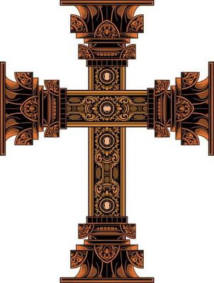 classic style christ cross vector design, editable color