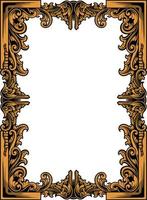 Luxury classic style engraved frame vector design