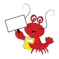 cute lobster animal cartoon vector