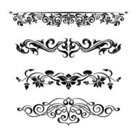 Vintage ornate seamless border vector set concept pattern in traditional style. curls and spirals ornament isolated on white background
