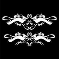 Vintage ornate seamless border vector set concept pattern in traditional style. curls and spirals ornament isolated on black background