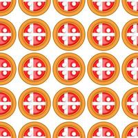 Pattern cookie with flag country Denmark in tasty biscuit vector