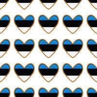 Pattern cookie with flag country Estonia in tasty biscuit vector